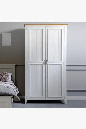 Kiefernholz Kleiderschrank Provence weiß Schlafzimmer